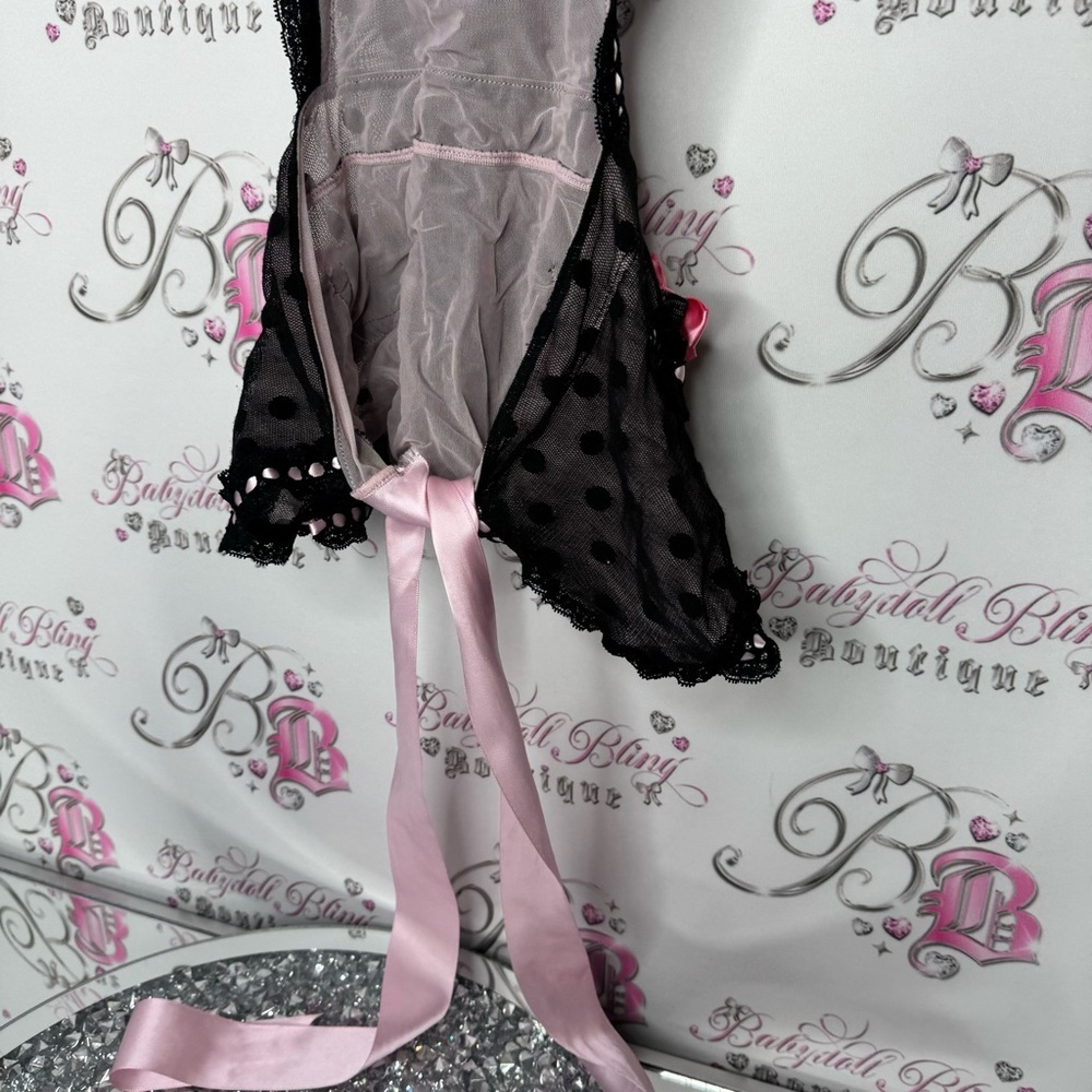Victoria secret apron sexy little things open back tie up ribbon bow sexy y2k - Picture 7 of 7